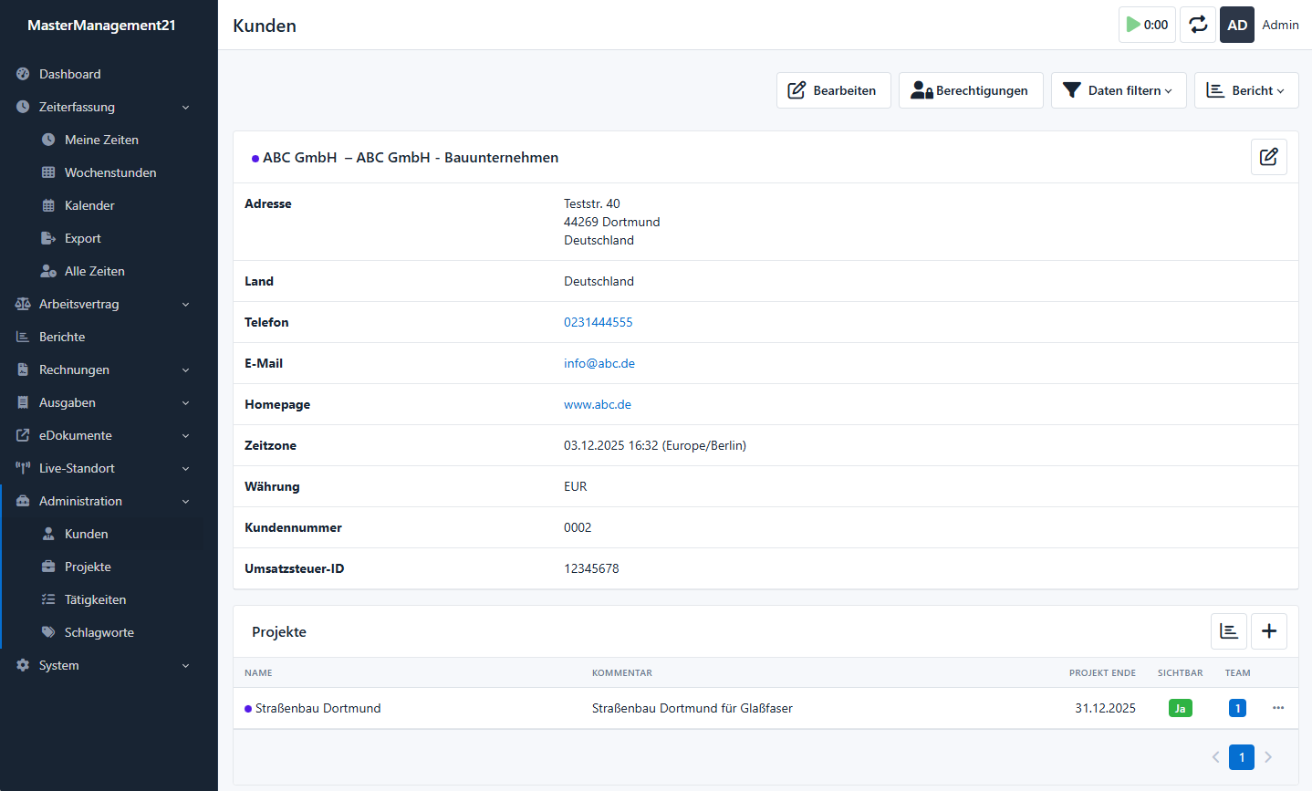 MM21 Kundenmanagement Screenshot